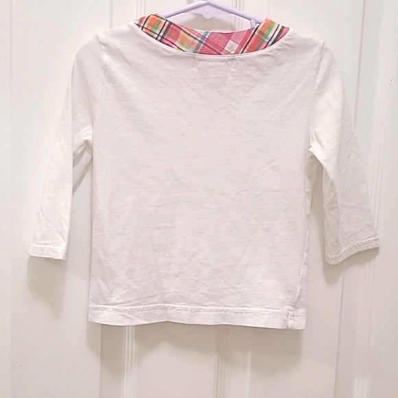 Lily Pulitzer longsleeves white Top with a multi- colored neck area for … - Picture 3 of 8